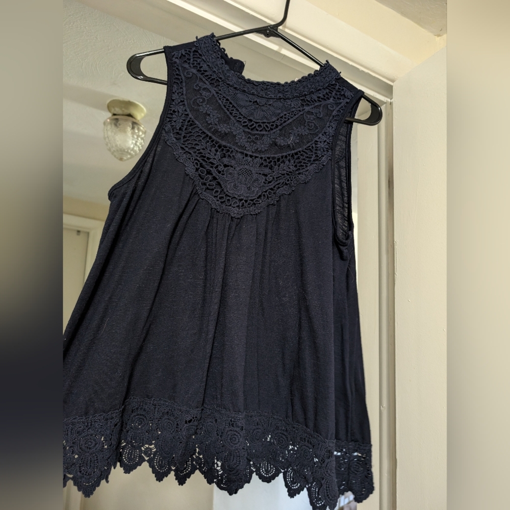 Lace and cotton tanktop